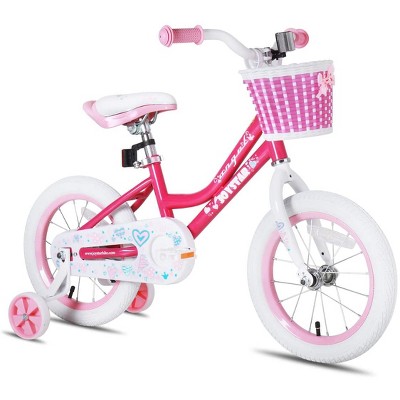 pink bike with training wheels