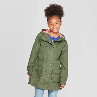 girls green parka coat