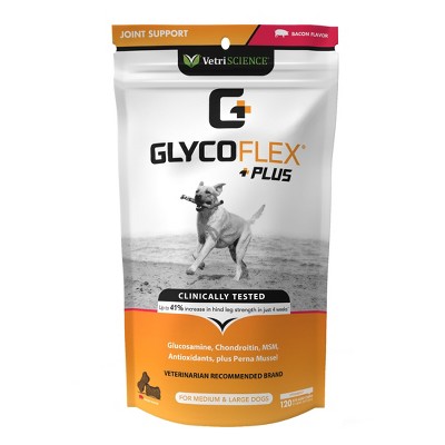VetriScience GlycoFlex Plus Joint Support Bite-Sized Bacon Flavor Dog Chews, 120 ct