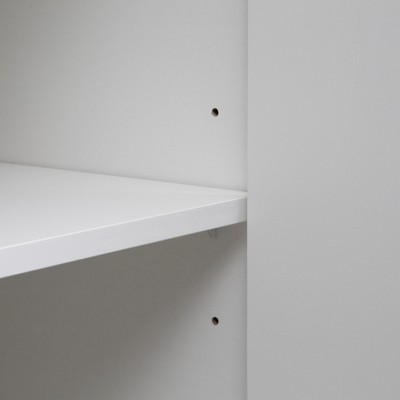 Corner view showing inner shelf mounting holes