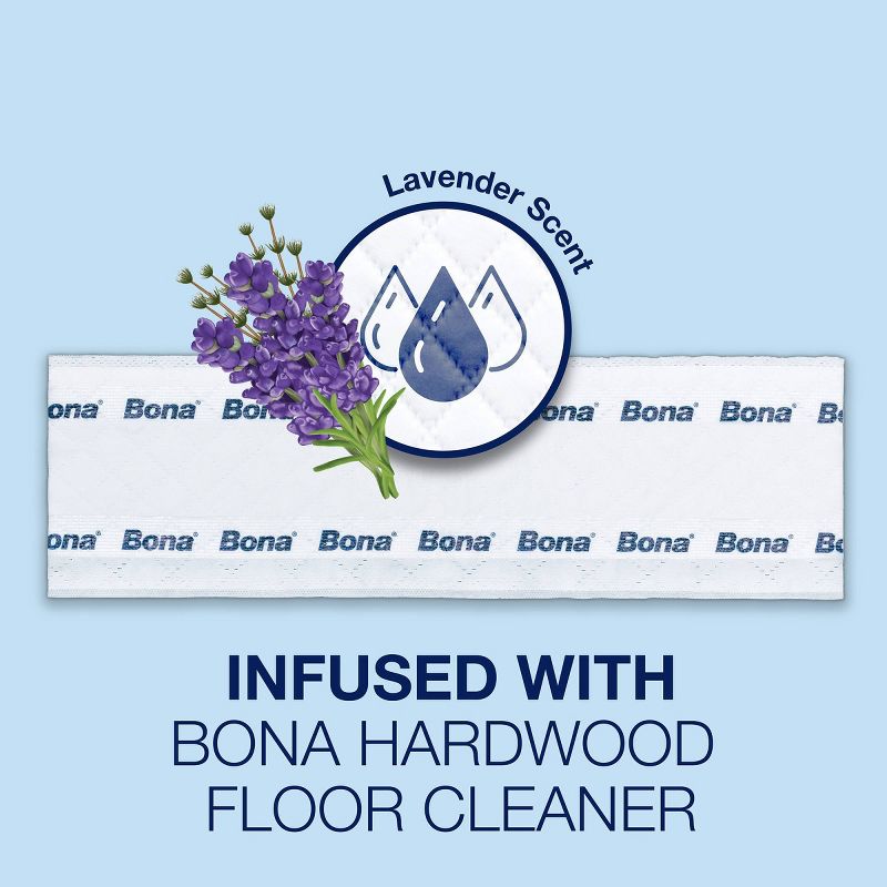 Bona Lavender Cleaning Products Mop Refill Wood Surface Wet Mopping Cloths - 12ct, 3 of 8