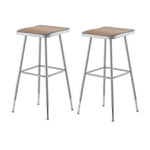 2pk 32"-39" Adjustable Heavy Duty Square Steel Barstool Gray - Hampden Furnishings - image 1 of 2