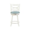 24" Powell Company Winslow Faux Leather Swivel Counter Height Barstool Cream - Powell Company - 3 of 4