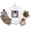 S.W.Smiley Checkered Christmas Wink - Women's Short Sleeve Graphic T-Shirt - 2 of 4