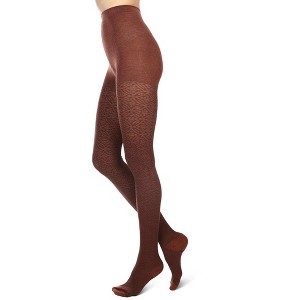 Memoi Circular Floral Cotton Blend Sweater Tights - 1 of 4