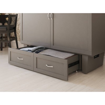 Espresso Queen Murphy Bed Chest with Single Drawer
