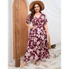 Women's Plus Size V-Neck Maxi Dress: Flowy Boho Elegance for Vacations & Garden Soirees Dress - 4 of 4