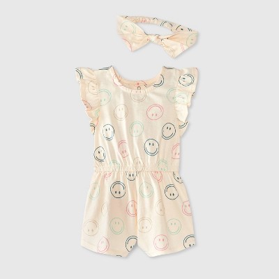 Image of Grayson Mini Baby Romper & Headband - Palm Print NB