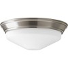 Progress Lighting, Etched Glass Collection, 1-Light LED Flush Mount, Brushed Nickel, Steel, Damp Rated, Dimmable, Canopy Included - 2 of 3