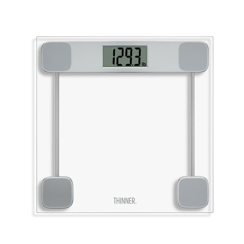 Clear Glass Weight Scale Silver - Thinner, 1 of 12