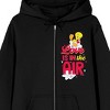 Looney Tunes Love Is In The Air Long Sleeve Black Zip Up Hoodie - 2 of 4