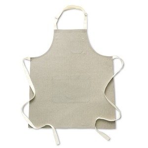 Solino Home Kitchen Linen Apron Blue 32 x 27 Inches - 1 of 4