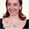 GILDED Sterling Silver Necklace with Natural Round-Cut Black Diamond and Heart Shaped Pendant, 18” White Silver Chain, 1/4 Carat Total Weight Diamonds - 3 of 4