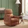 Acekool Recliner Swivel Glider, Faux Leather Upholstered Sofa Chair with Adjustable Footrest & Lumbar Cushion - 3 of 4