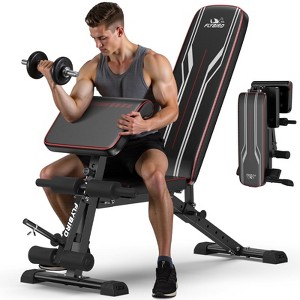 FLYBIRD 3 in 1 Adjustable Weight Bench with Leg Extension & Preacher Curl Pad for Full Body Workout, 800LBS Foldable Exercise Bench - 1 of 4