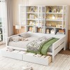 TIRAMISUBEST Twin/Full Size Daybed with Glass-Door Storage Cabinets and Built-in LED Lighting, Wooden Daybed Frame Sofa Bed with Storage Shelves - 2 of 4