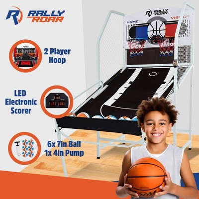 Foldable Indoor Outdoor Arcade Basketball Game with LED Scorer and Steel Frame