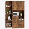 Celebalcony 60.4" Kitchen Pantry Cabinet ,kitchen storage with Microwave Stand - 2 of 4