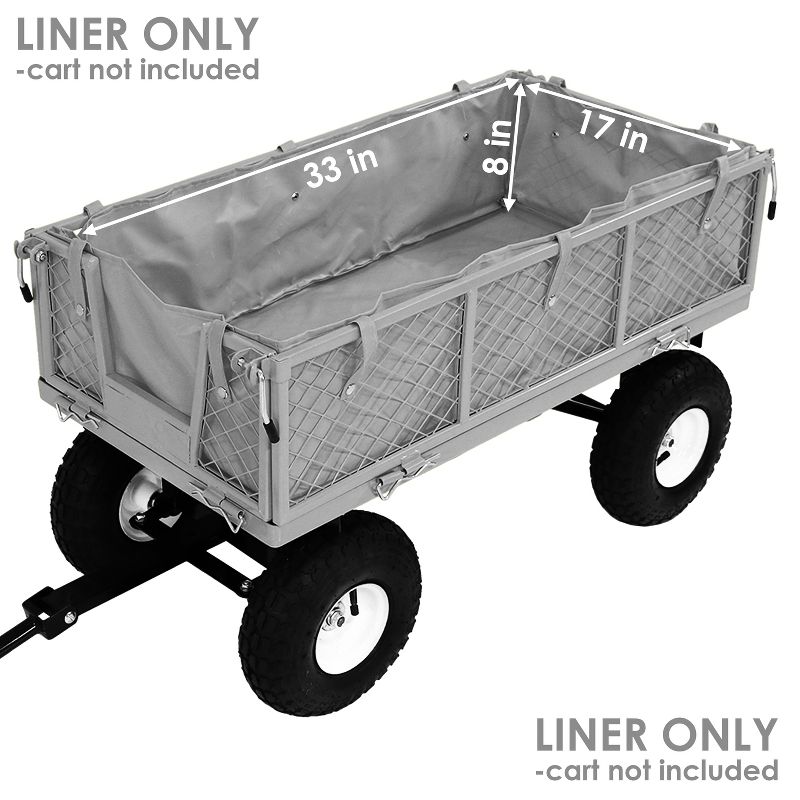 Sunnydaze Outdoor Lawn and Garden Weather-Resistant Heavy-Duty Polyester Utility Wagon Cart Protective Liner - Red, 3 of 9