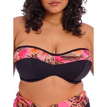Elomi Women's Plus Size Pebble Cove Ruffle Underwire Bikini Top - Es801106  38hh Black : Target
