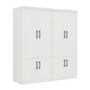 Keloyid White Wood 63 in. Armoire with 6 Doors - 2 of 4