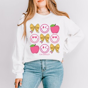 Simply Sage Market S.W.Smiley Teacher Chart Apple Sweatshirt - 1 of 4