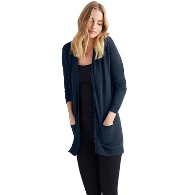 Ellos Women's Plus Size Nolita Duster Cardigan, S - Black : Target