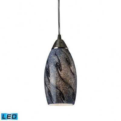 Galaxy Smoke Glass LED Pendant Light with Nickel Finish