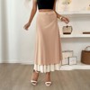 Women's Tiered Skirt with Pearl Buttons - Long Layered Flowy Skirt for All Seasons, Elegant Pearl Accents, Casual to Formal - 4 of 4