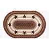 Earth Rugs Burgundy Stars Braided Oval Patch Tread – Farmhouse Style 20"x30" - 2 of 3