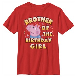 Boy's Peppa Pig George Pig Brother of the Birthday Girl T-Shirt - 1 of 4