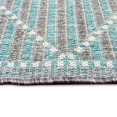 Aqua Diamond Flat Woven Indoor/Outdoor Rug