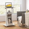 Tangkula 2PCS Sit-to-Stand Laptop Desk Cart Rolling Mobile Height Adjustable w/ Storage - 3 of 4