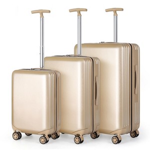 Oumilen Hardside Spinner Luggage Sets in Champagne, 3 Piece - TSA Lock - 1 of 1