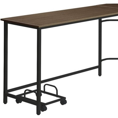 Executive Corner L-Shaped Desk with Drawer and USB Port in Black
