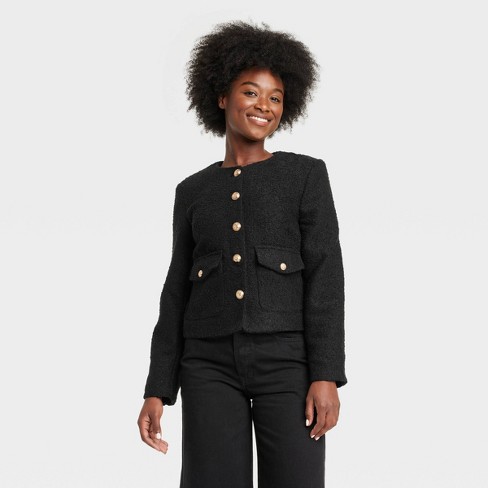 Women s Button front Jacket Universal Thread Black Target