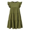 Clearlove Women's Ruffle Sleeve Mini Dress Summer Casual Crewneck Flowy A Line Short Babydoll Dress with Tiered - 2 of 4