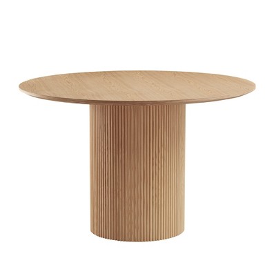 Vatros Mid-Century Modern Wooden Dining Table Round Dinner Tables，Oak