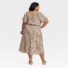 Women's Puff Short Sleeve Drop Tiered Midi A-Line Dress - Universal Thread™ - 2 of 3