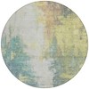 Pale Aqua And Ivory Abstract Washable Indoor Outdoor Area Rug - 4 of 4