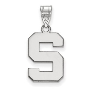 Black Bow Jewelry 14k White Gold Michigan State Spartans NCAA Medium Pendant - 1 of 3