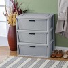 Wide 3 Drawer Cross-Weave Tower Cement - 3 of 4