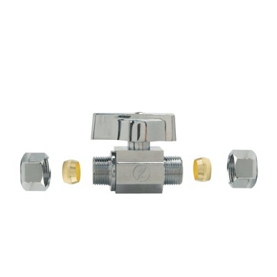 Chrome 3/8 in. Brass Compression Ball Valve