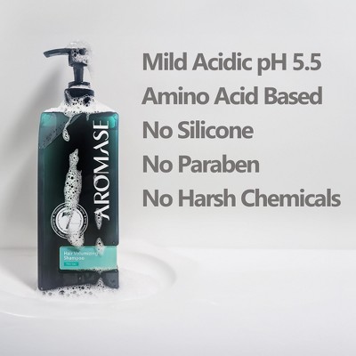 Aromase Hair Volumizing Shampoo - Clarifying Shampoo - Boost Hair Volume, Balance Scalp Oil, Soothe Itchiness - No Parabens, SLS, or Silicone - 14 oz