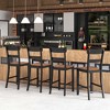 Costway Wooden Bar Stool Set of 4 Bar Chairs with LVL Rubber Wood Frame, Backrest, Footrest Black/White - 2 of 4