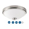 Progress Lighting, Linen Collection, 1-Light Flush Mount, Brushed Nickel, White Linen Glass, Material: Steel - 3 of 4