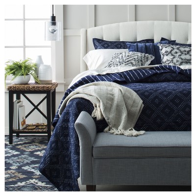 Variegated Chevron 18" Square Cotton Throw Pillow in Gray and Natural