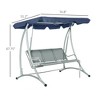 3-Seat Outdoor Porch Swing Chair, Patio Swing Glider with Adjustable Canopy, Breathable Seat, and Steel Frame for Garden, Poolside - 3 of 4