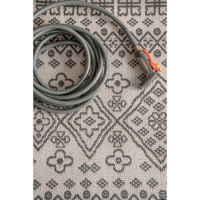 Reversible Ivory Synthetic 62"x24" Easy Care Area Rug