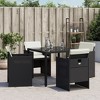 vidaXL Patio Chairs with Cushions 4 pcs Black Poly Rattan - 4 of 4
